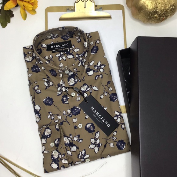 Marciano Guess Floral Cotton Shirt 40/M 41/L - Picture 7 of 16